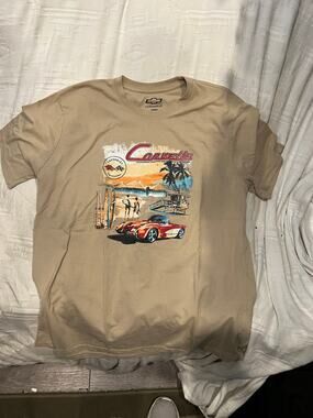 Chevrolet Corvette Beige T-Shirt Mens XL